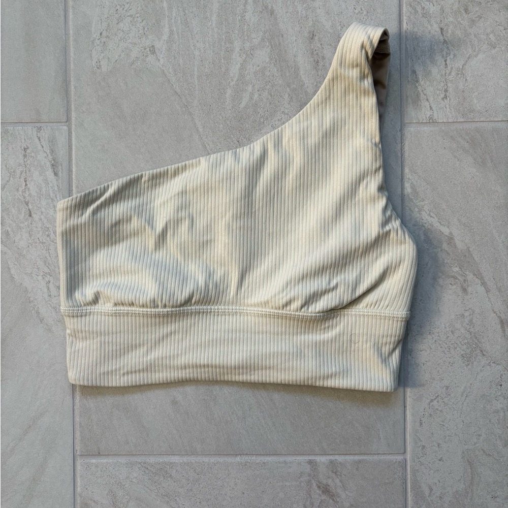lululemon athletica Cream One-Shoulder Longline Bra Top